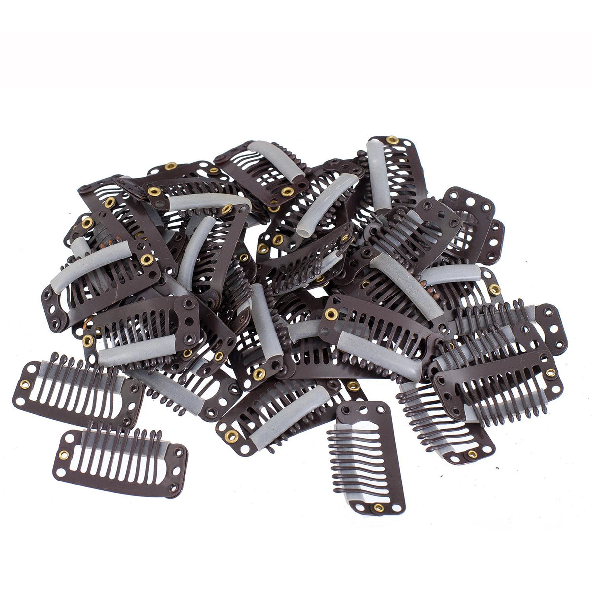 10-100Pcs 9-teeth Beige/Brown/Black Hair Extension Clips Hair Extension Wigs Snap Clips Comb Small Snap Wig Accessories Clips