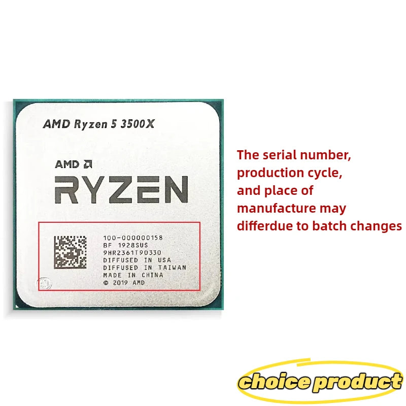 AMD Ryzen 5 R5 3500X 3.6GHz 6-Core 6-Thread CPU Processor Socket AM4
