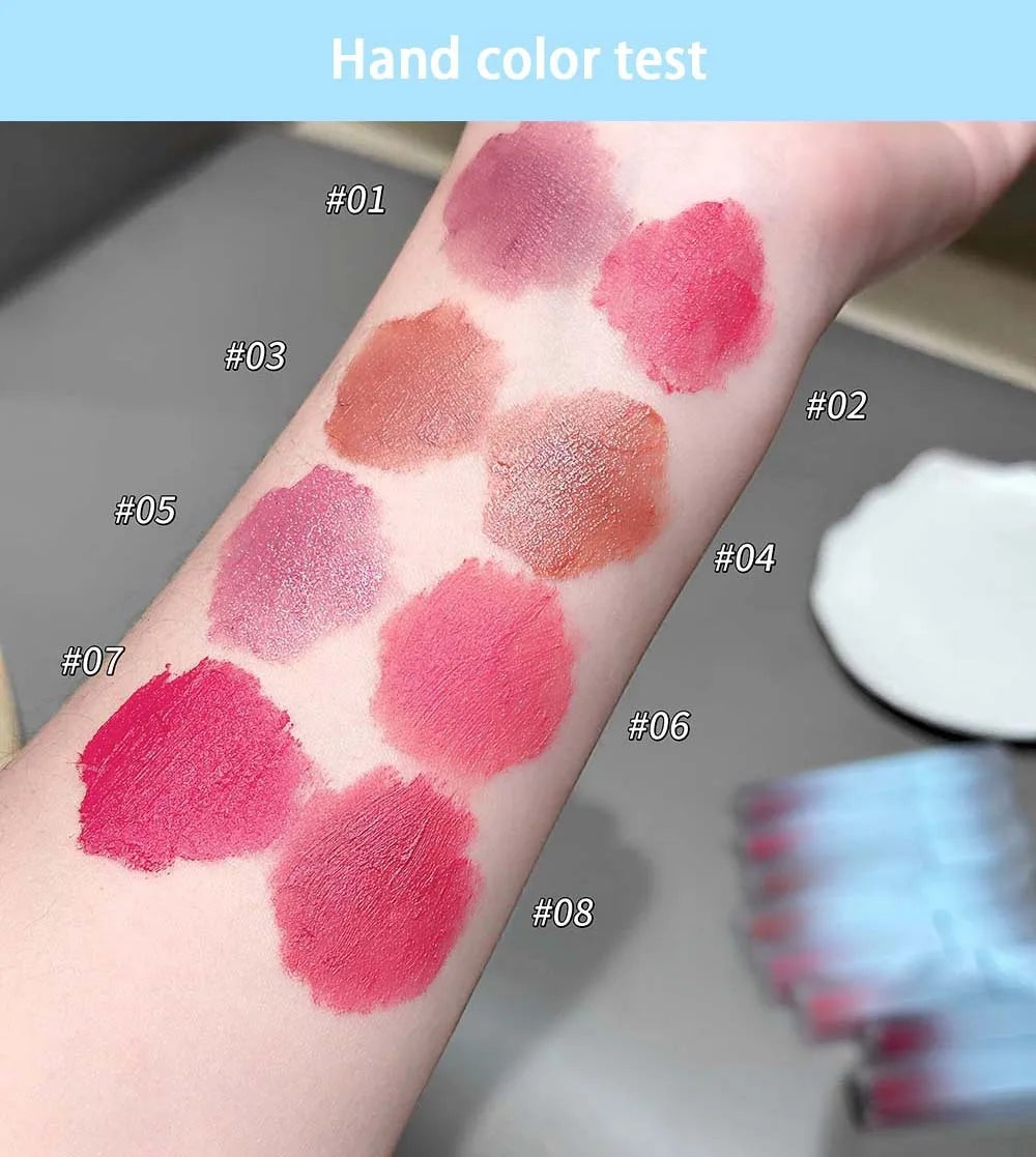 1Pc Nude Matte Lip Mud Waterproof Non-stick Pink Liquid Lipstick Long Lasting Highly Pigmented Lipgloss Tint Korean Cosmetics