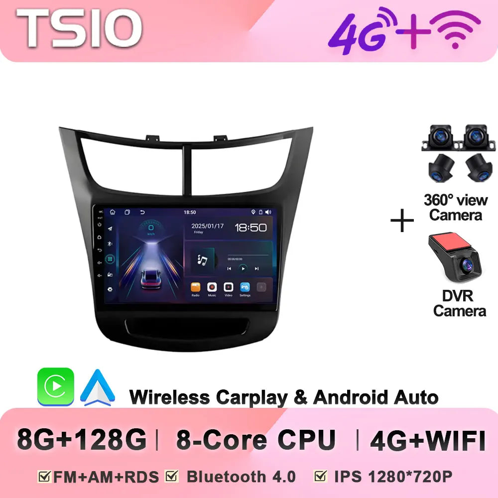 Car Radio Multimedia Player For Chevrolet Sail Aveo 2015 2016 2017 2018 2019 2020 2022 Android 15 Touch Screen GPS Carplay BT