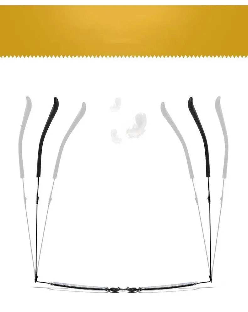 Steel Metal Folding Reading Glasses Hd Anti-blue Light Portable Fashionable Men's And Women's Reading Glasses Set