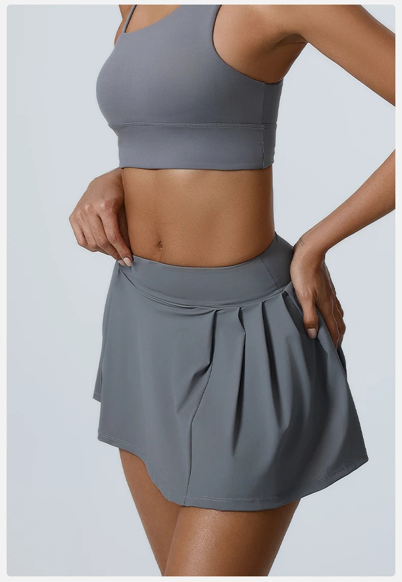 Women Shorts Sports Skirt High Waist Golf Tennis Skirts Gym Fitness Training Running Yoga Skirt Athletic Workout Outdoors Skort