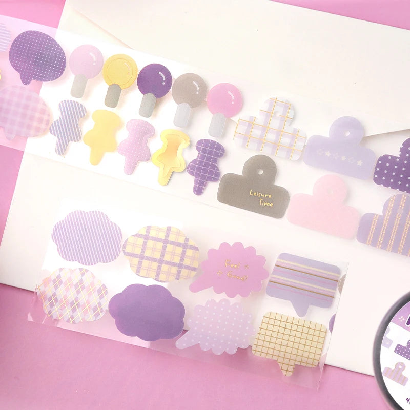 40mm * 300cm Kawaii Ins Basic Geometric Pattern Die Cutting Stickers Creative Handbook Decoration DIY Diary Scrapbook Supplies