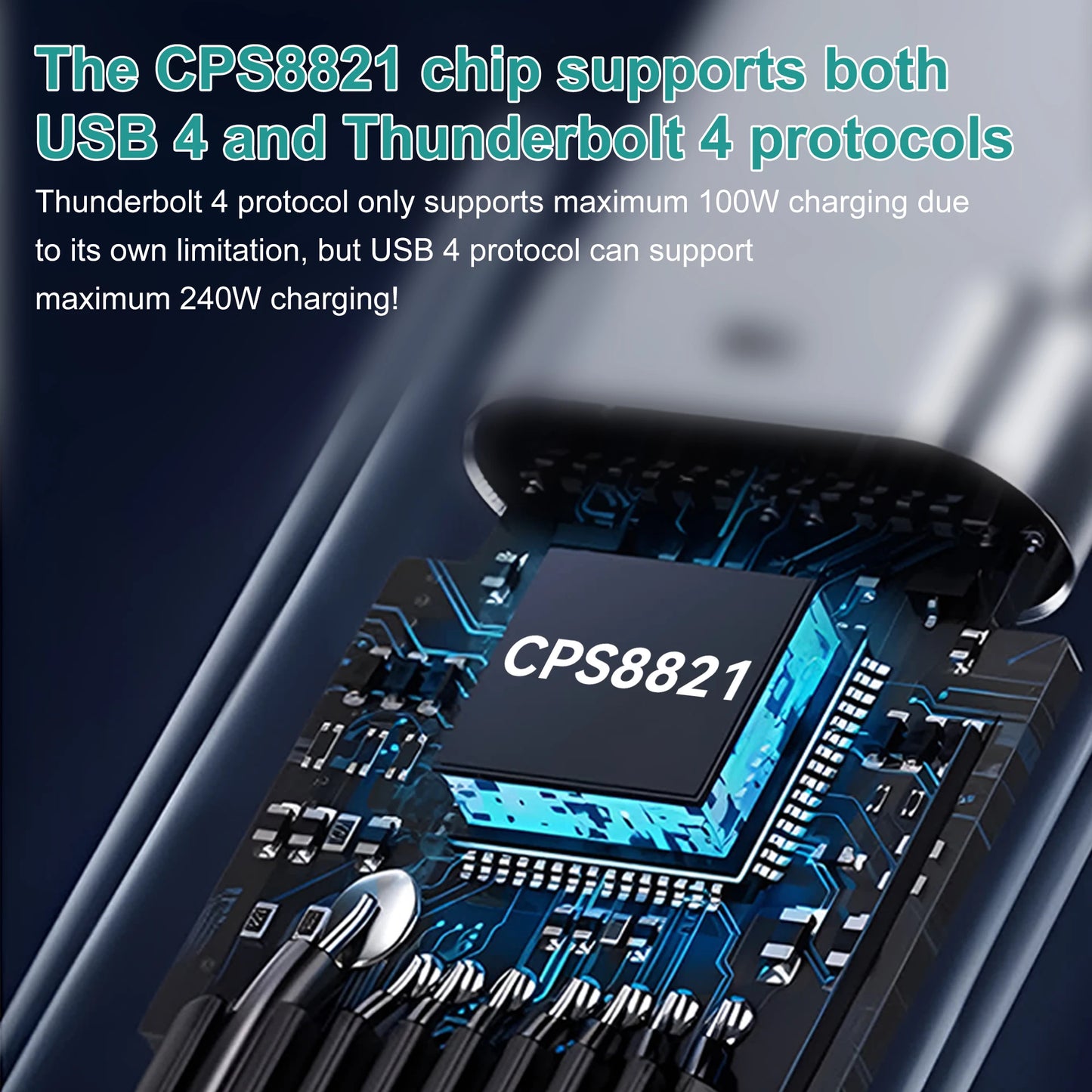 USB4 Cable 40Gbps 48V 240W For Thunderbolt 4 Type C Fast Charging Cable Thunderbolt3 USB C to C Data Transfer Cable For laptop