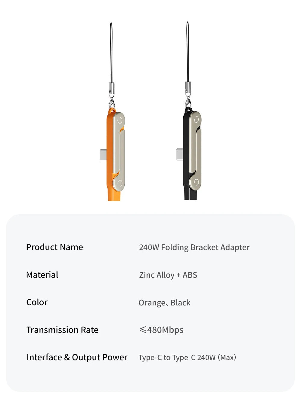 240W Fast Charging Bracket Adapter Portable Type C Male To Type C Female Converter With Foldable Phone Stand for iphone 15 16 17