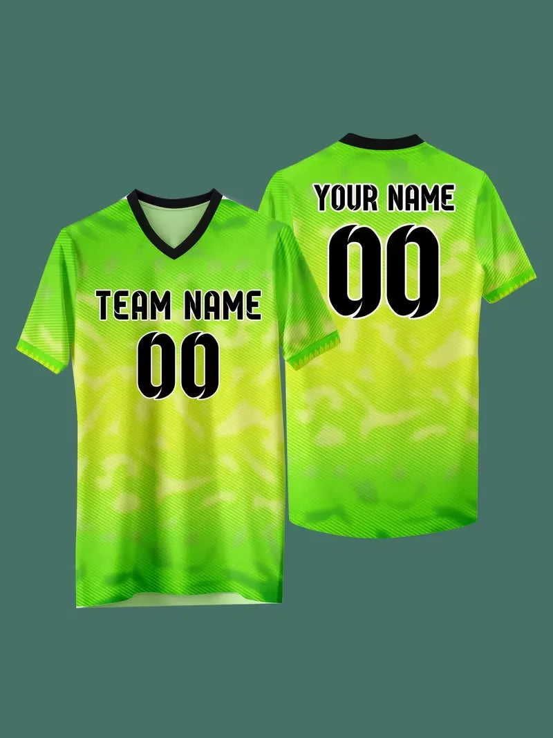 Custom Name & Number Soccer Jersey Men's Personalized Football Shirt Short Sleeve Breathable Team Sports Uniform T Shirt