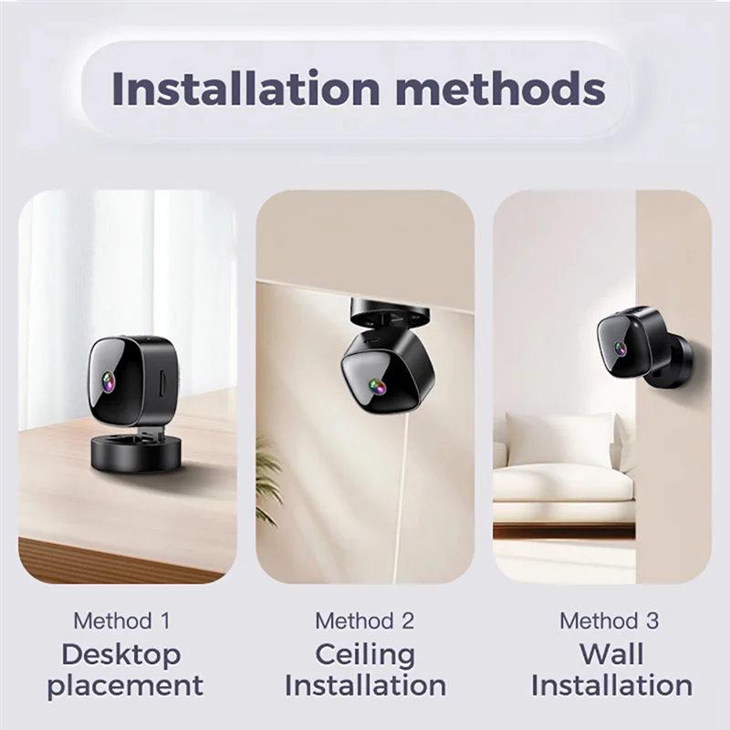 ABSQ-HD 1080P Mini Wifi Camera Night Vision Camera 360° Rotatable Home Security Protection Wireless Wifi Surveillance Camera