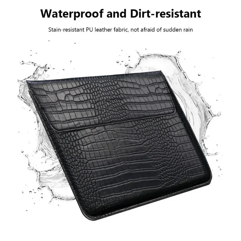 Crocodile Leather Flip Case Bag Laptop Sleeve for Macbook Air 13 14 15 16 Inch M5 M4 M3 M2 Chip Mac Book Pro Cover Accessories