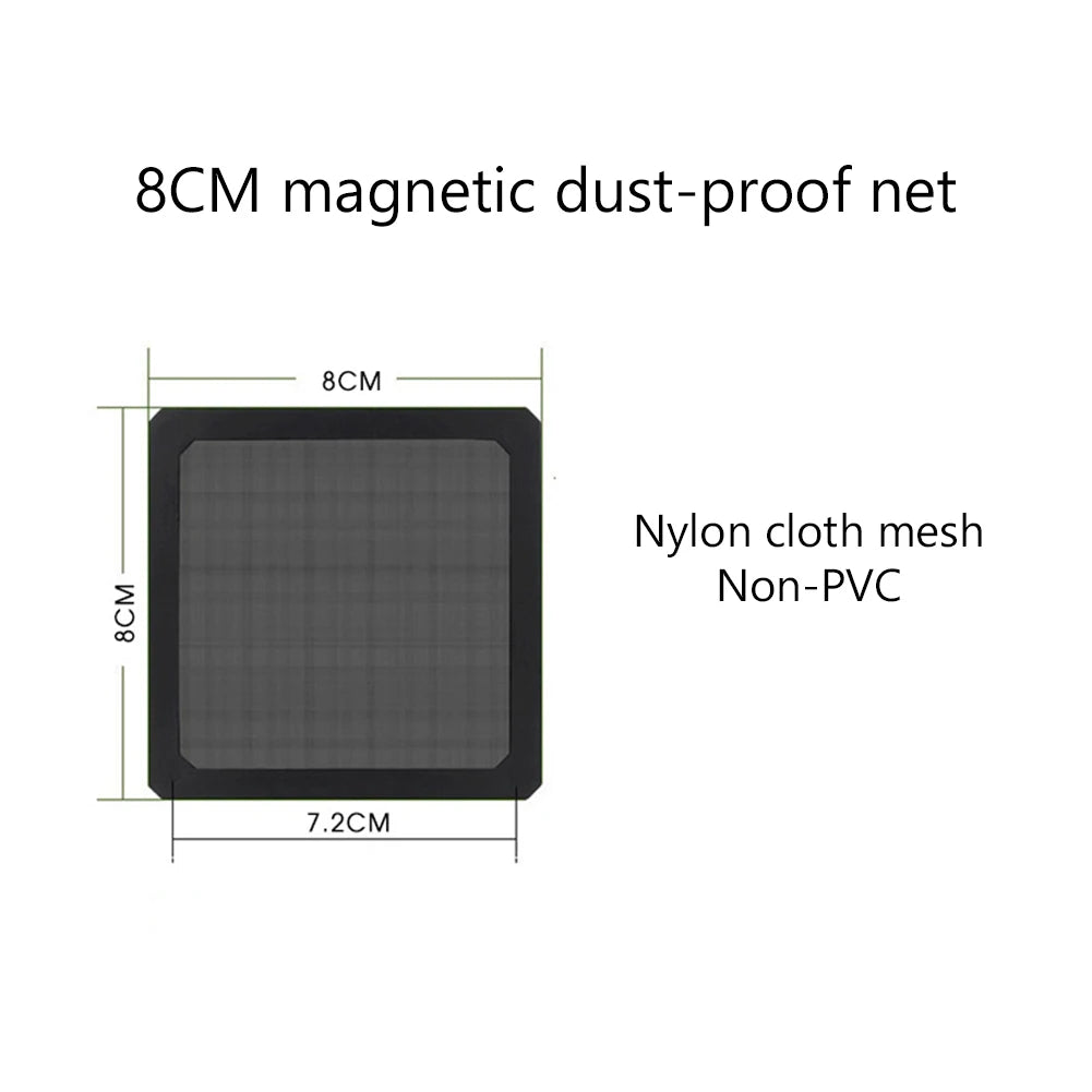 1-5PCS PC Case Filter Net 8/9/12/14cm Magnetic Frame Dust Filter Dustproof Mesh Cover Net Guard with Hole Computer Accessories