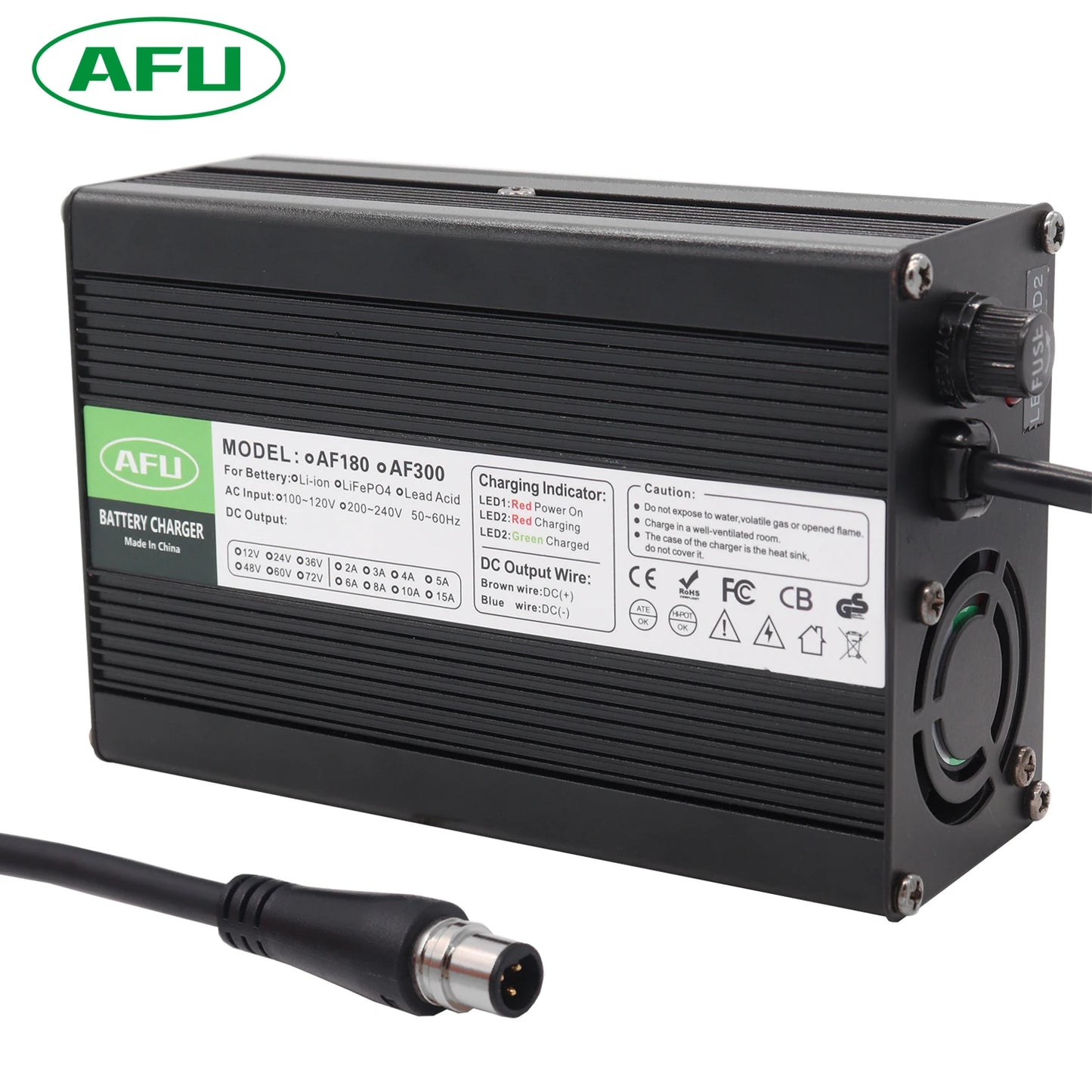 58.8V 4A 5A Li-ion Battery Smart Charger Used For 14S 51.8V Li-ion Battery 3pin Male RPG0021 Plug