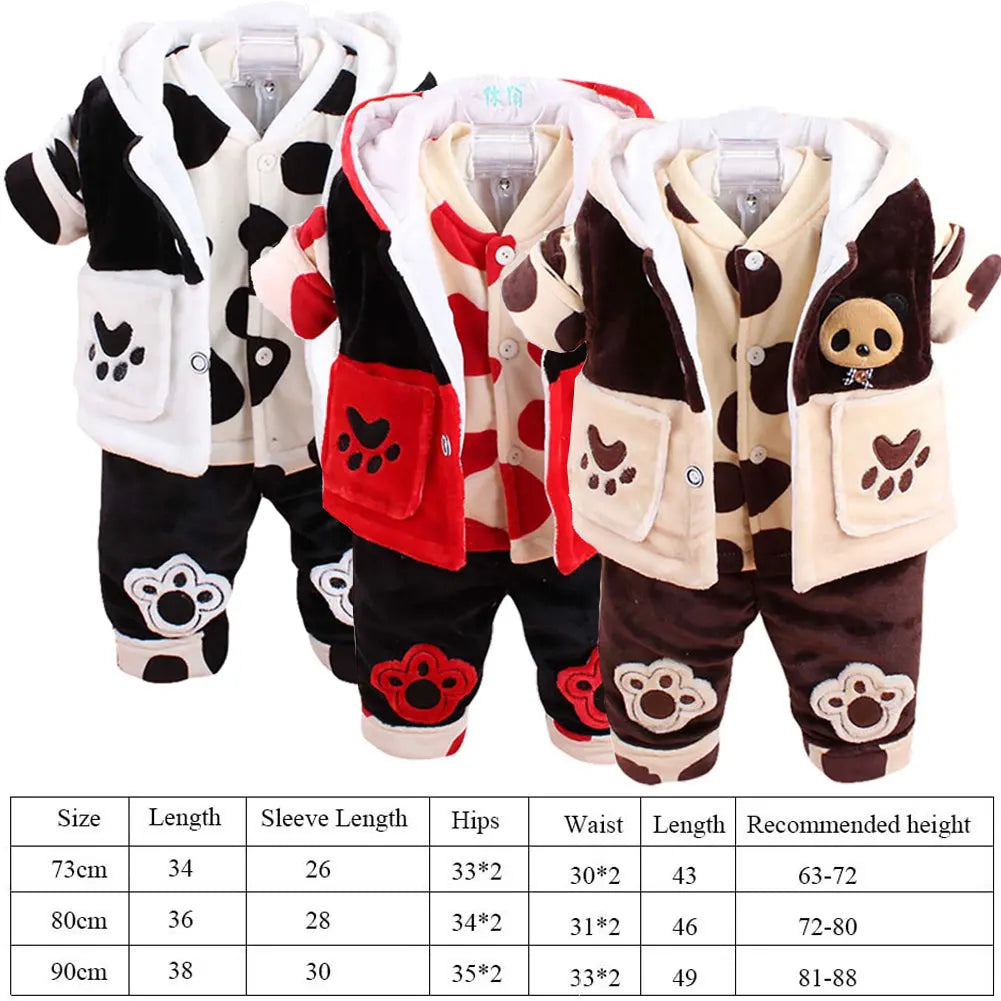 Baby Winter Suits,Coat Pants Hooded Vest Set,Toddlers Cartoon Panda Flannel Cotton Clothing,Baby Boys Girls 3-Piece Warm Outfits