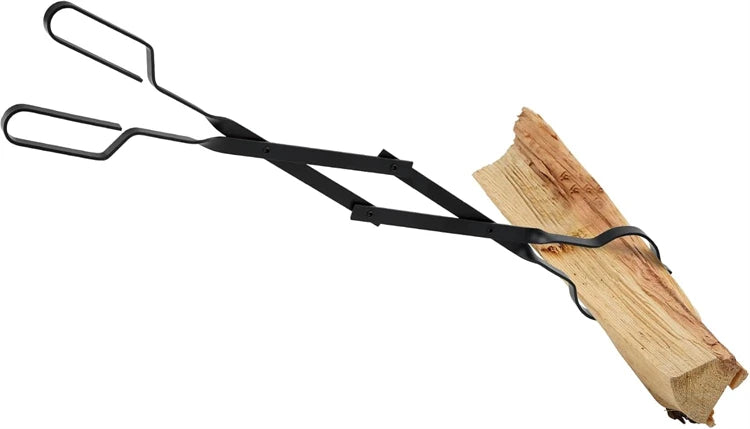 64cm Fireplace Tongs Heavy Duty Outdoor Campfire Firewood Tongs Long Log Grabber Fireplace Tongs Grill Camping Fire Pit Tool