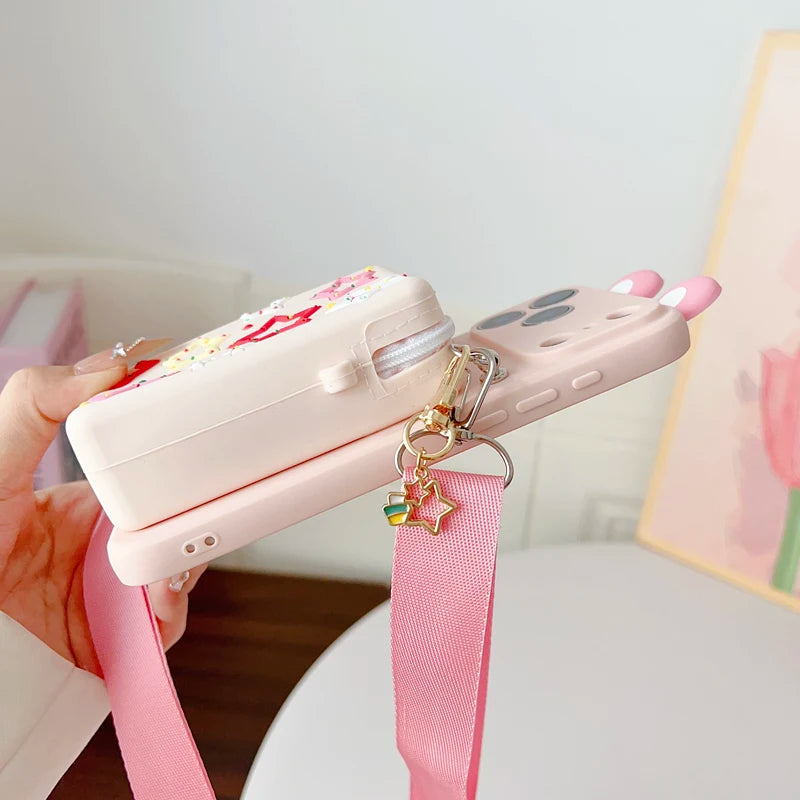 For iPhone 17 16 15 14 13 12 11 XR Xs 6 6s 7 8 SE Pro Max mini Plus e Tulip Star Wallet Case With Accessories