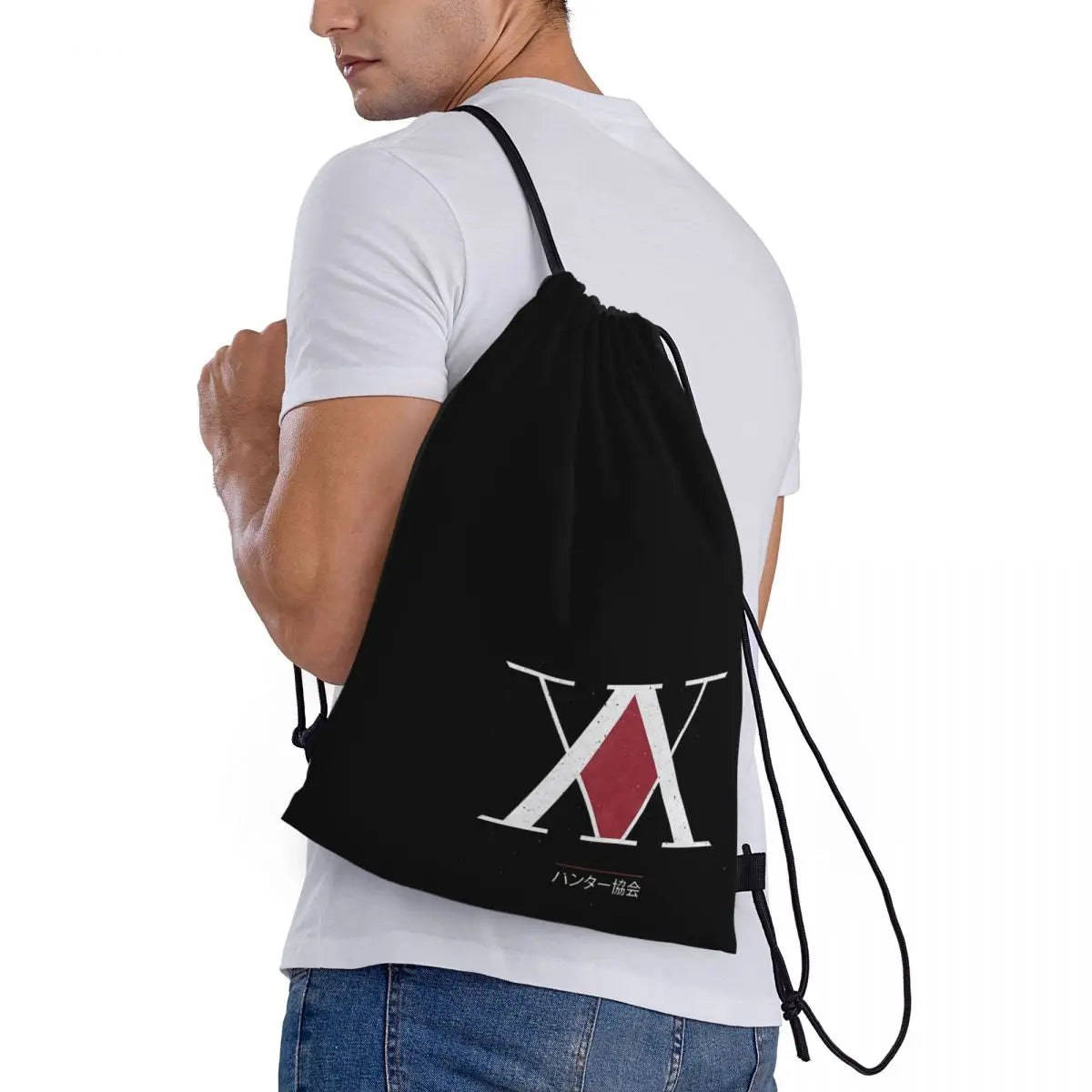Hunter X Hunter Hisoka ALphabet 2 Drawstring Bags Gym Bag Vintage Backpack Funny Novelty Rucksack Lasting Summer camps
