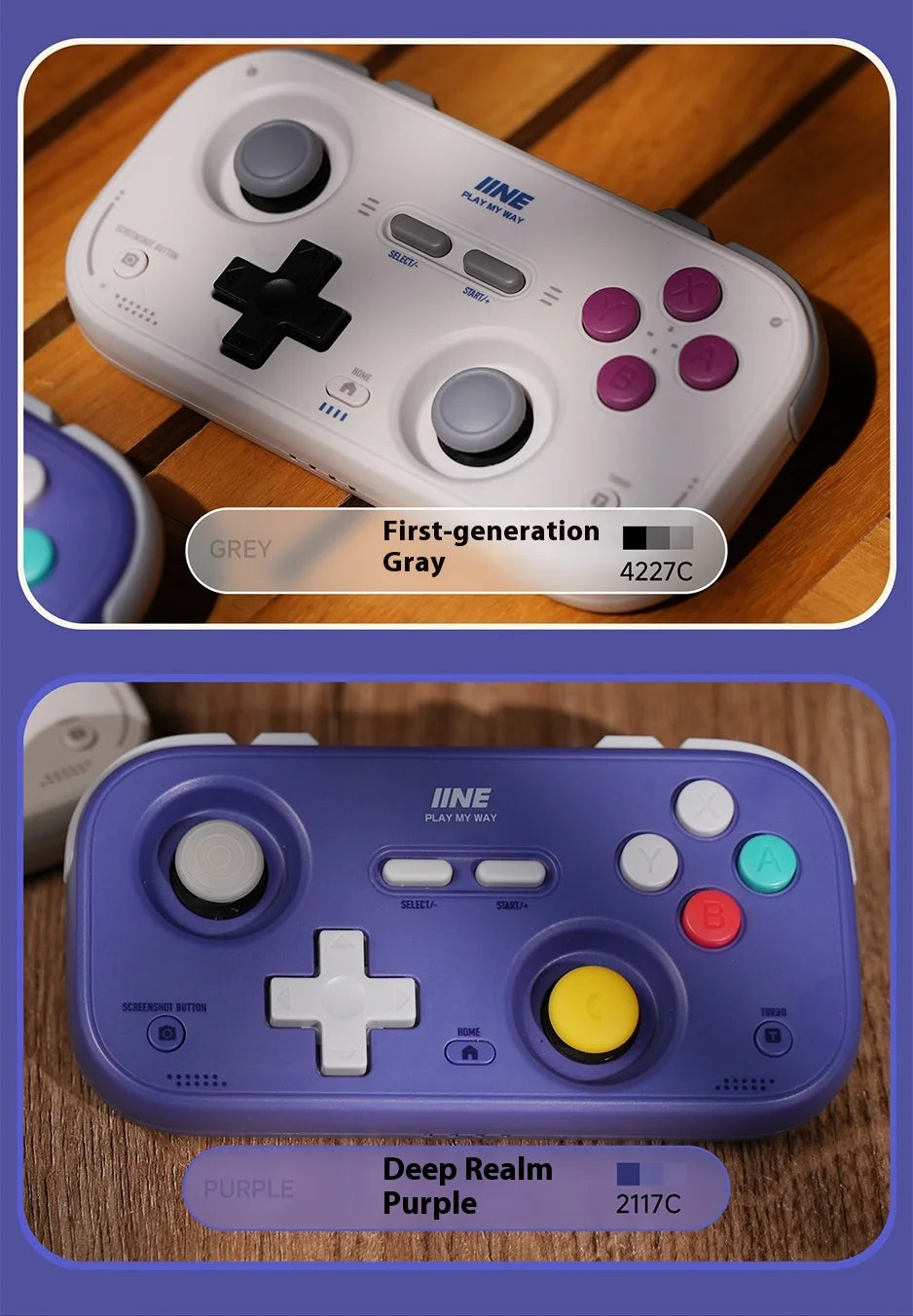 IINE Pocket Mini Controller Palm-Sized Gamepads 1000hz Hall Joystick Short Video Remote Control Suitable for NS2 Android iPhone