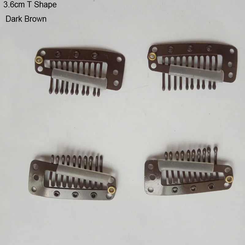 30pcs 2.3cm-3.6cm Hair Extension Clips Wig Clips For Human Hair Bangs Snap Hair Clips For Extensions Metal Comb For Closure