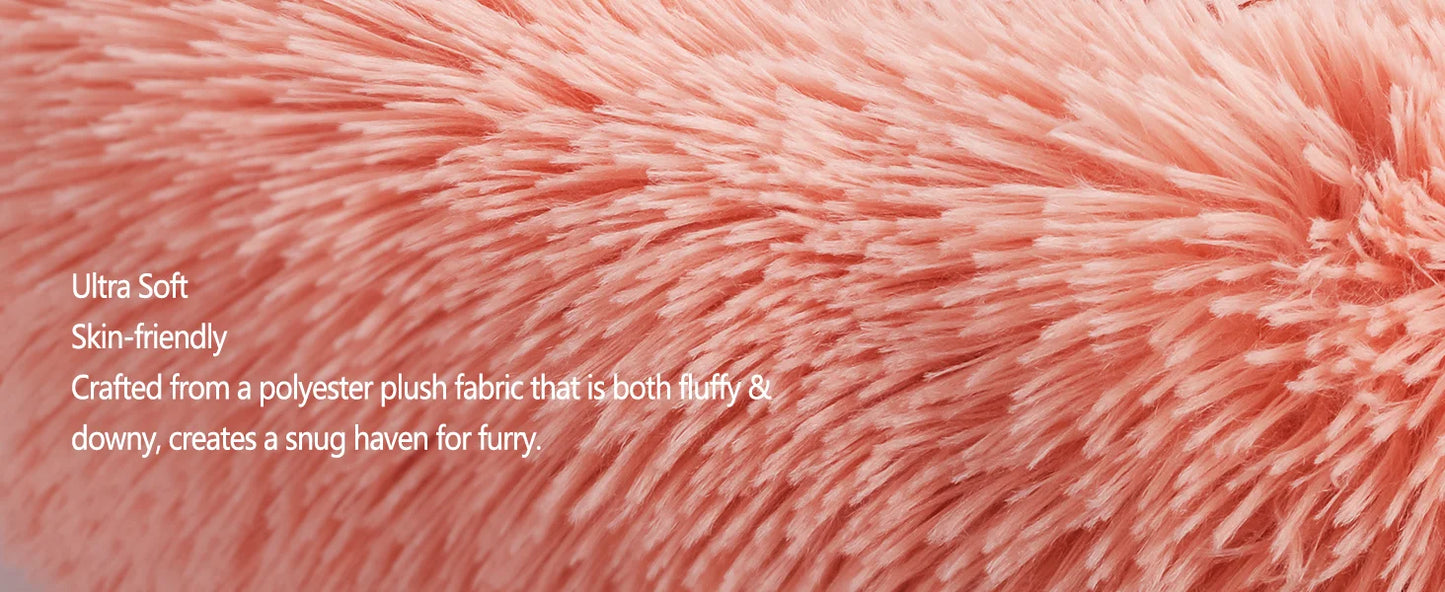 Super Soft Pet Bed Plush Large Size Suitable for Medium-Sized Dogs Machine Washable Round Dog Bed Comfortable Sleeping Nest