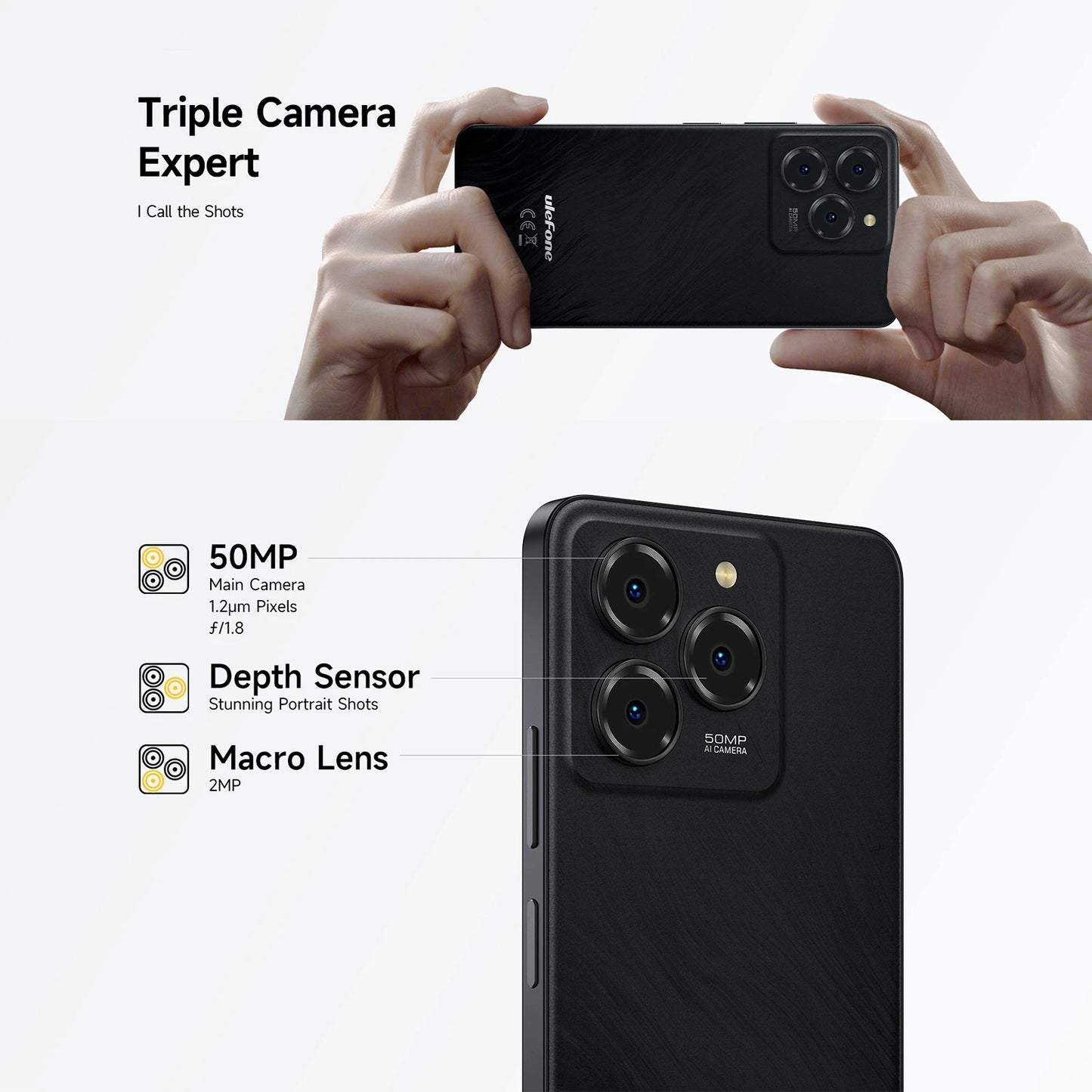 Ulefone Note 20 Pro Smartphone 50MP Camera 6000mAh Battery 4GB+128GB/ 256GB Unisoc T606 6.75" 90Hz 4G Android 14 Mobile Phone