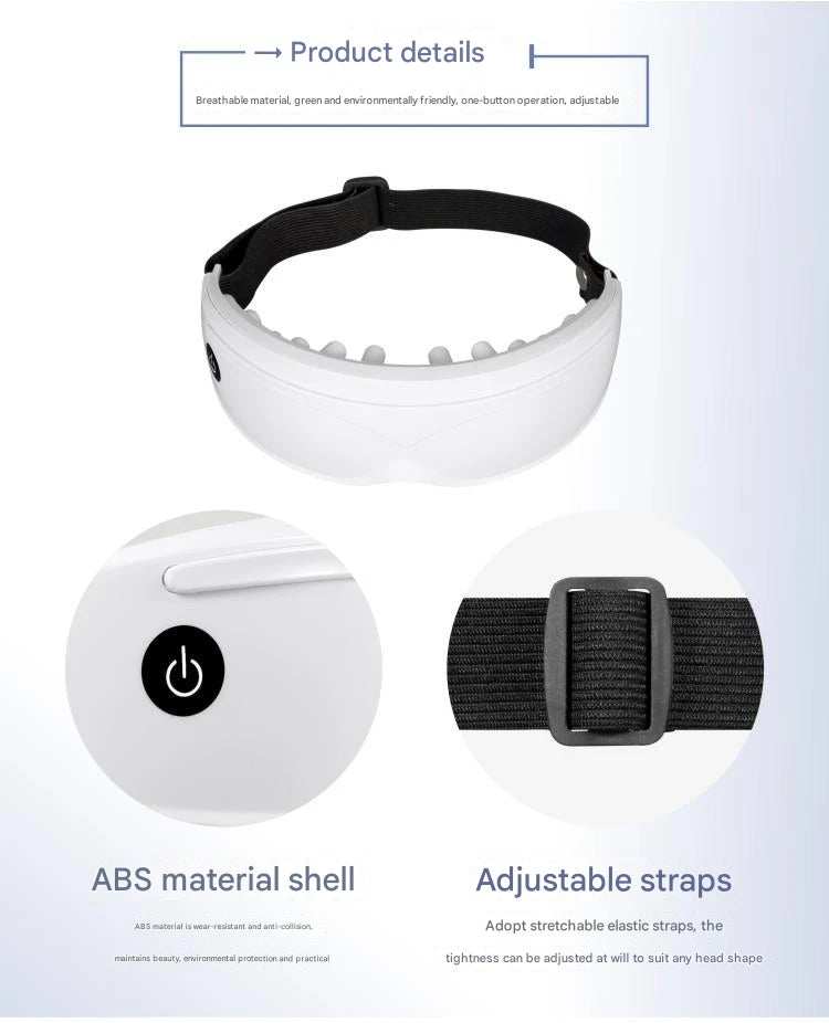 Eye Massager with 9 Modes and Multi Frequency Vibration 22 Magnets for Eye Massage Caring for Eye Health and Safety Materials