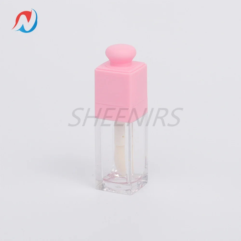 24pcs Empty 8ML Square clear Lip Gloss Tube big doe foot wand lipstick for Lip oil tint bottles container Lip Balm Tube