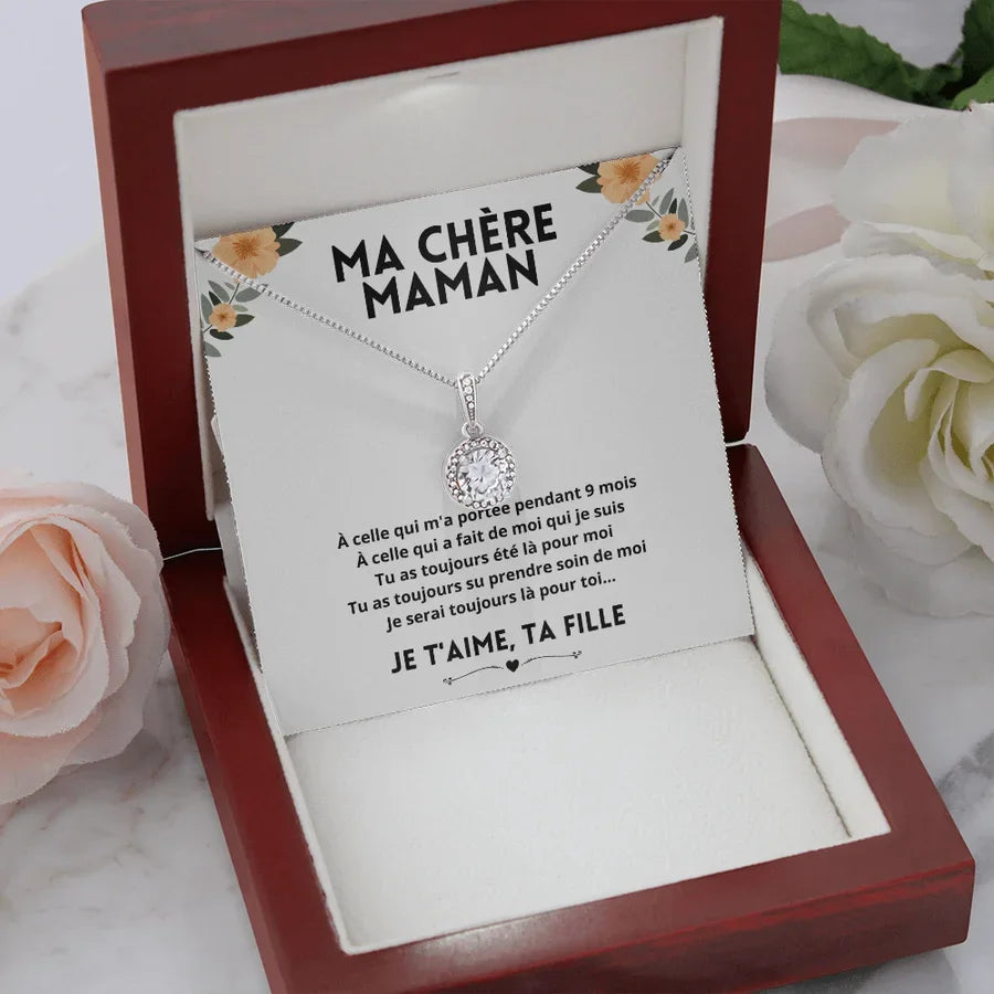 French To My Mom Mother Gift Necklaces From Daughter Timeless Love Pendant Necklace Fashion Women Birthday Silver Color With Box