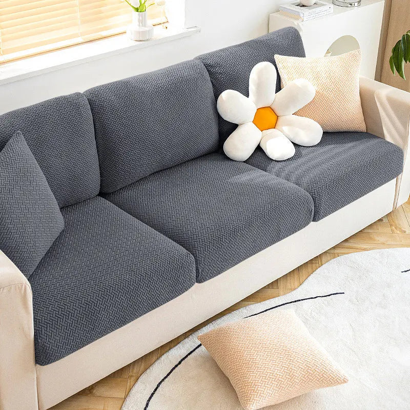Jacquard Sofa Cover Stretch Fabric Sofa Seat Cushion Cover For Living Room Removable Spandex Seat Case Chaise Lounge Home Pets
