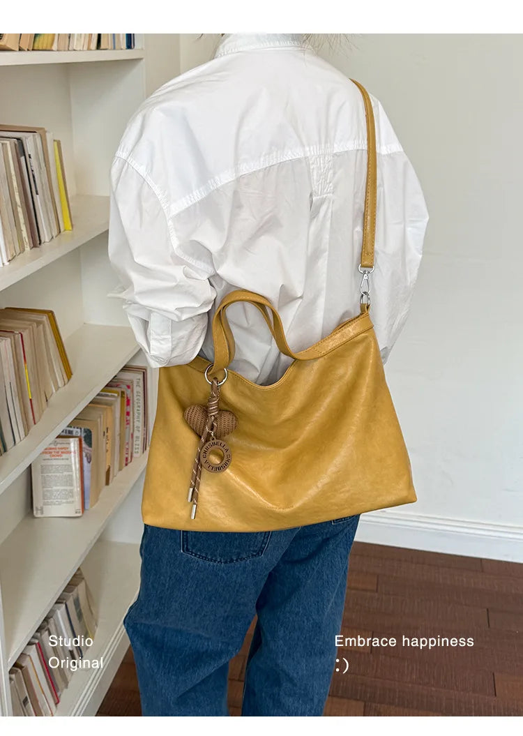 Casual Women Handbags Big Capacity Luxury Design PU Leather Female Shoulder Crossbody Bag Commuting Office Totes Ladies Hand Bag