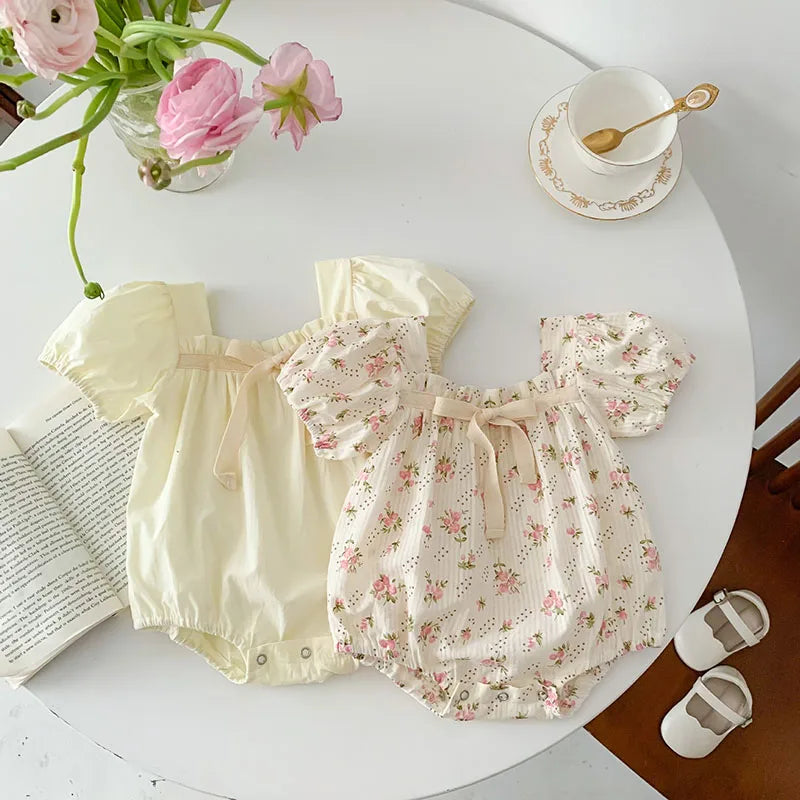 Baby Clothing Summer Newborn Clothing Floral Romper TGie Jumpsuits Short Sleeve Sunsuits 0-2Y Infant Rompers