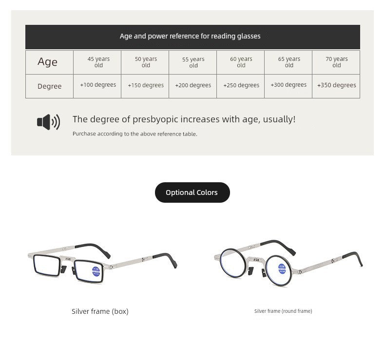 New Arrival Ultra Light Anti Blue-Ray Foldable Reading Glasses Men and Women Hd Portable Presbyopic Glasses Can Stick Mobile Phone Fashion Glasses