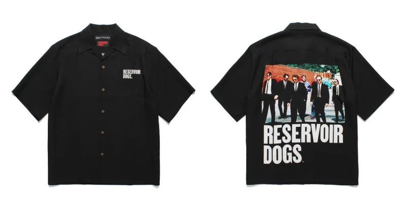 High-end Summer WACKO MARIA Solid Color Cursive wackomaria Embroidery Logo Simple Hawaii Short Sleeve Shirt