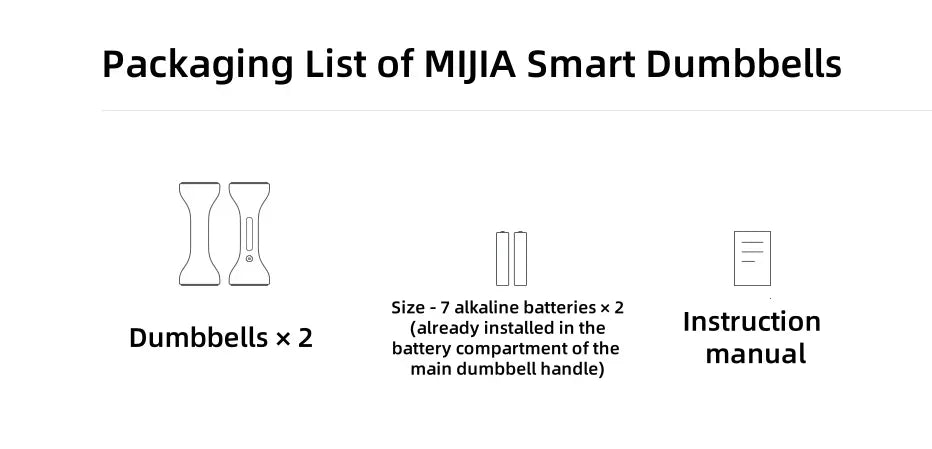 Mijia Intelligent Dumbbell Set 1KG Adjustable Weight Intelligent Sports Fitness Training Equipment Suitable for Mi Home APP