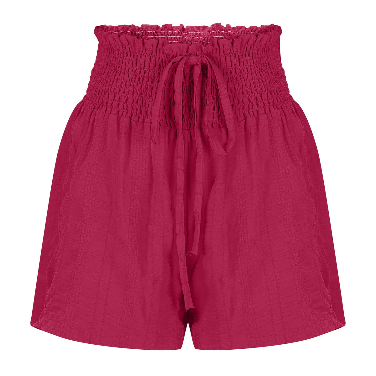 Women Casual High Waist Shorts Skirt Smocked Elastic Drawstring A-Line Flowy Short Skirt Pants Summer Solid Color Beach Skorts
