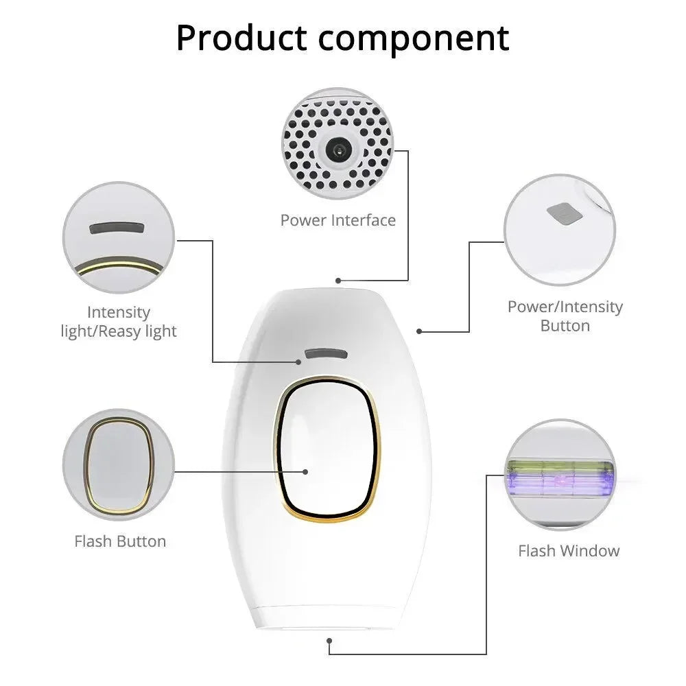 New Electric Painless Women Hair Removal IPL 500000 Pulsed Laser Hair Removal Body Bikini Underarm Flash Epilator Home Equipment