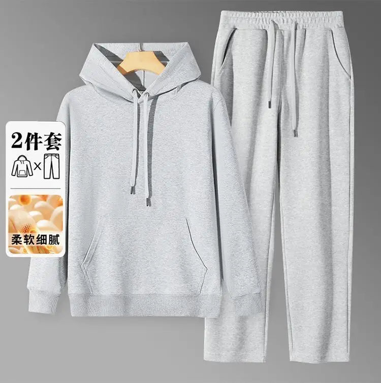 2026 Men's New Straight-Leg Casual Suit Trendy Hooded Sweatshirt and Sweatpants Loose Fit Versatile Casual Autumn Sports Suit
