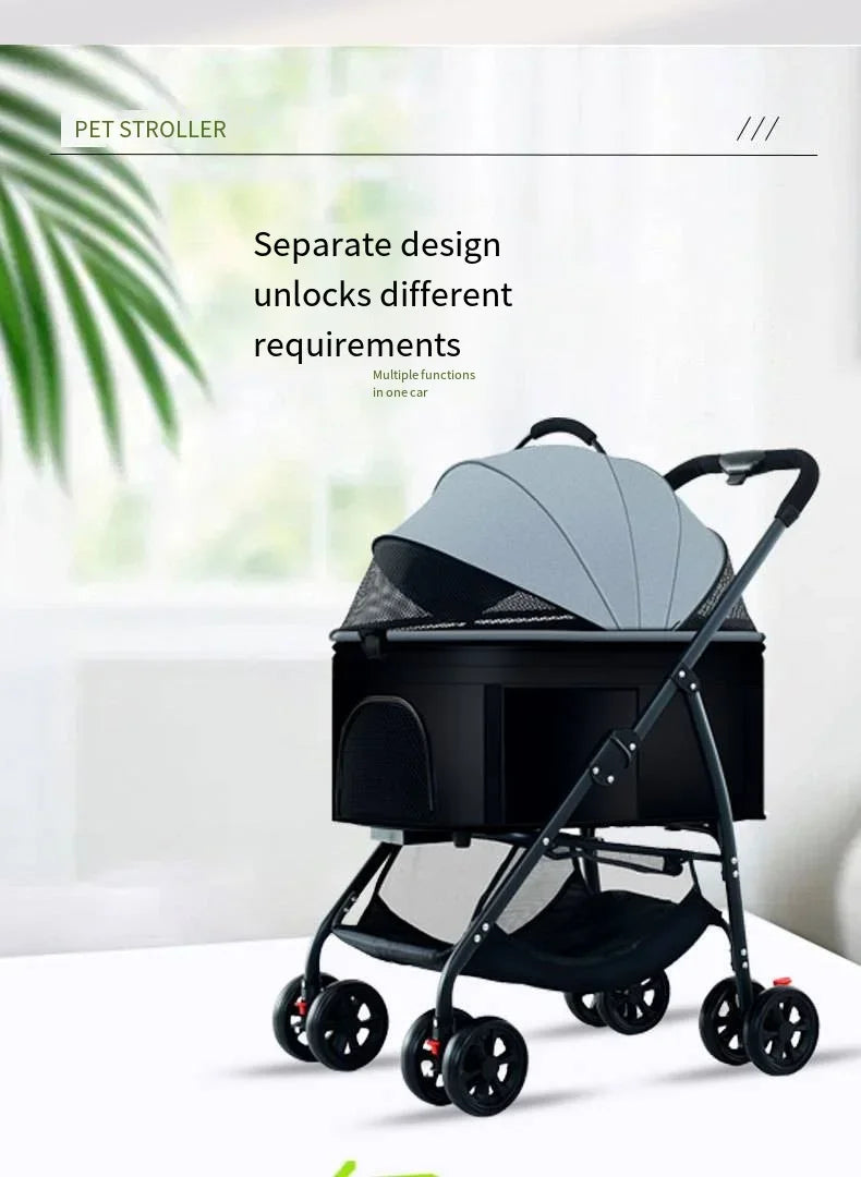 Pet Car Strollers 3in1 Lightweight Foldable Specifically Designed for Walking Dogs Infants Medium-sized Small Dogs Cats Outdoor