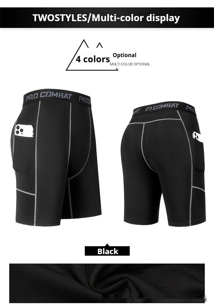Sports Fitness Pants Men's Running Sports Tight Elastic Quick-drying Pocket Pants Basketball Training Outdoor Trousers Y2k Tiki