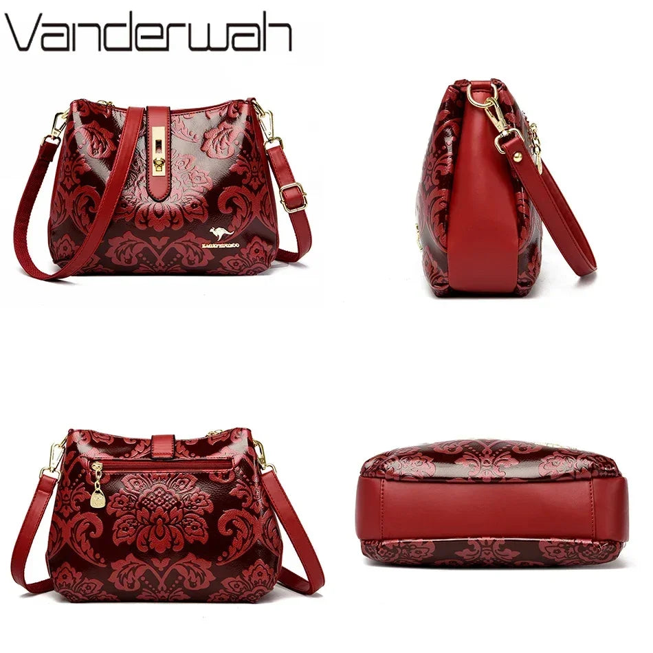 3 Layers Women 2024 Luxury Handbags Women Bags Designer Casual Shoulder Bags High Quality Leather Crossbody Bags for Female