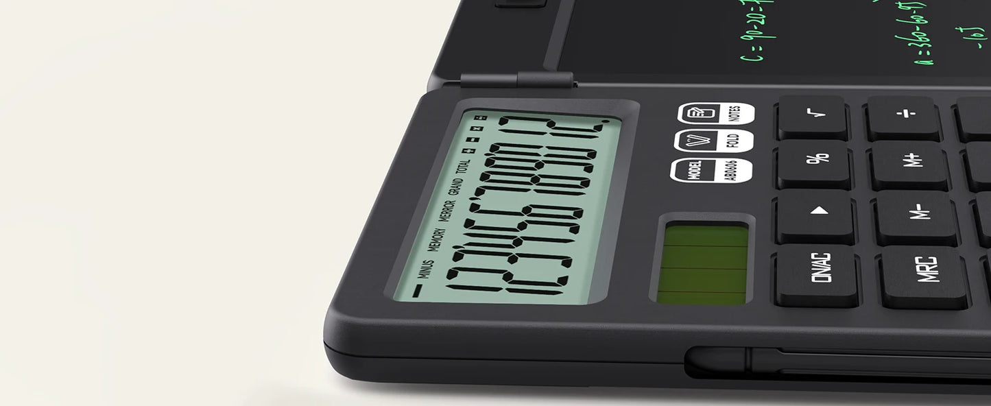 Upgraded Basic Calculator with 6.5 Inch Notepad Standard Calculator Pocket 12 Digits Function 2 in 1 Portable for School Office