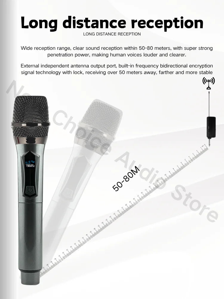 Good Wireless Microphone UHF Fixed Frequency 4 Channels Handheld Mic Micphone For Party Karaoke Professional Church Show Meeting