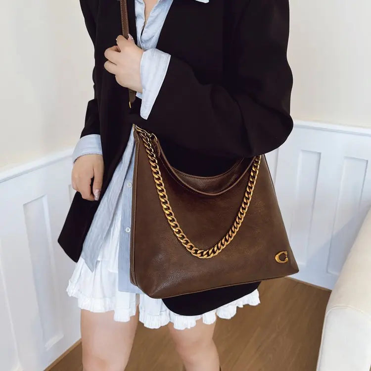 Luxury Brand Trendy Diaper Bag Stylish Leather Crossbody Handbag For Women Elegant Messenger Purse Minimalist Chic