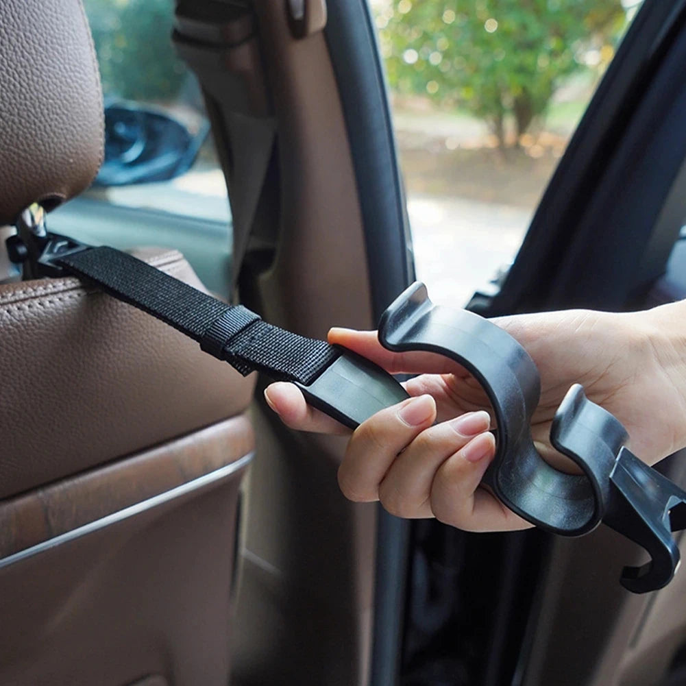2pcs Multi-Function Car Back Seat Hook Rear Seat Headrest Hanging Hook Umbrella Holder Seat Back Storage Interior Organizer