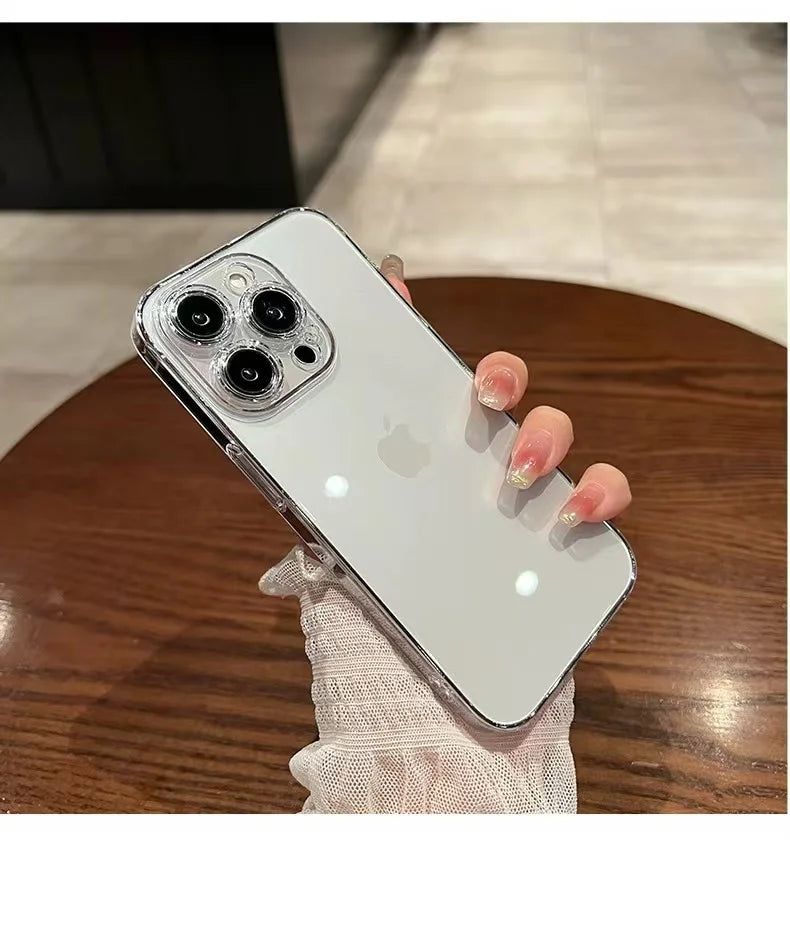 Clear Case For iPhone 16 15 14 13 12 11 Pro Max 16e Silicone Cover For iPhone 13 Mini X XS Max XR 7 8 Plus Transparent Cover