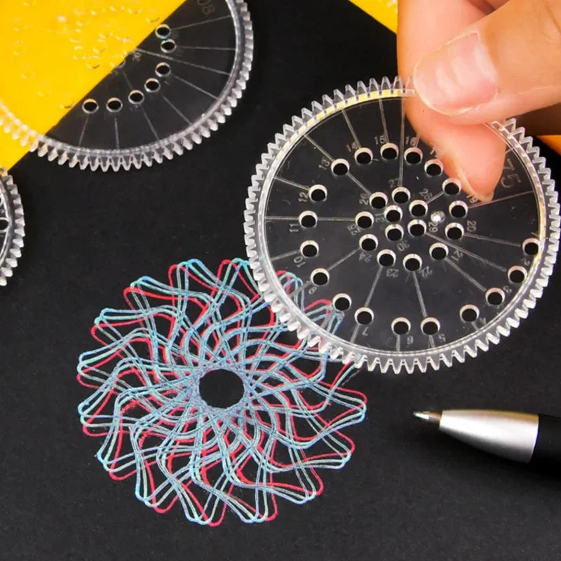 10-33pcs Spirograph Design Arts Craft Kit Classic Amazing Rainbow Magic Scratch Paper Set Children Kids Educational Drawing Toys