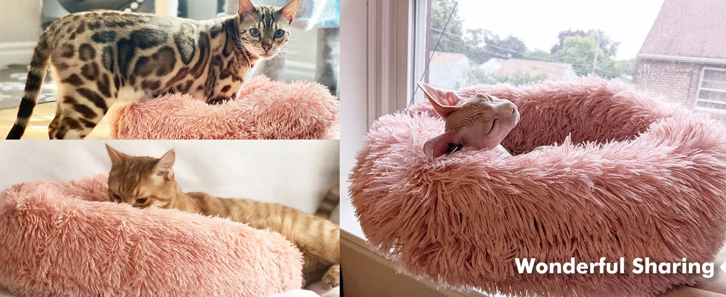 Super Soft Pet Bed Plush Large Size Suitable for Medium-Sized Dogs Machine Washable Round Dog Bed Comfortable Sleeping Nest