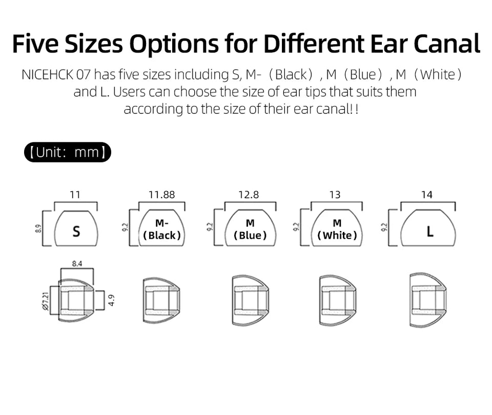 NICEHCK 07 Noise Isolating Silicone Ear Tips Soft Safe Eartips Improve Vocal For DB2 4U ASX ZSN ZS10 Pro ZSX In Ear Earphone