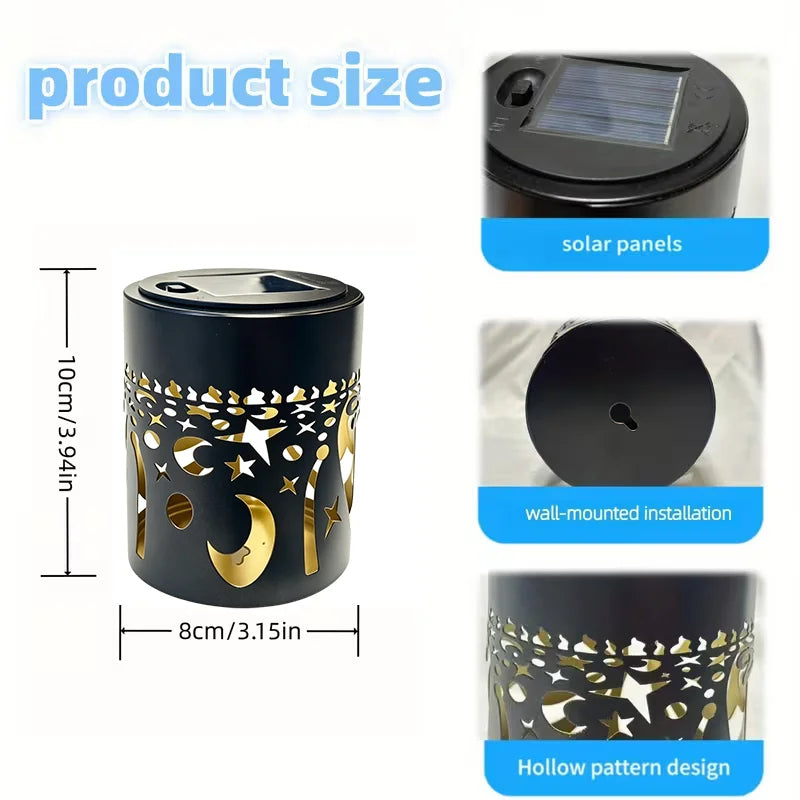 Solar Mandala Wall Lamp Outdoor LED Waterproof Fence Lamp for Garden Lawn Estate Porch Corridor Courtyard Decoration Wall Light