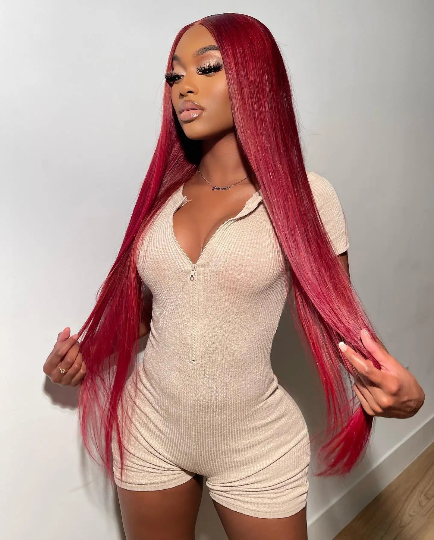 Burgundy Transparent Lace Frontal Human Hair Wig 7x5 Glueless Red 99J Straight Colored 13x4 Lace Front Human Hair Wigs For Women