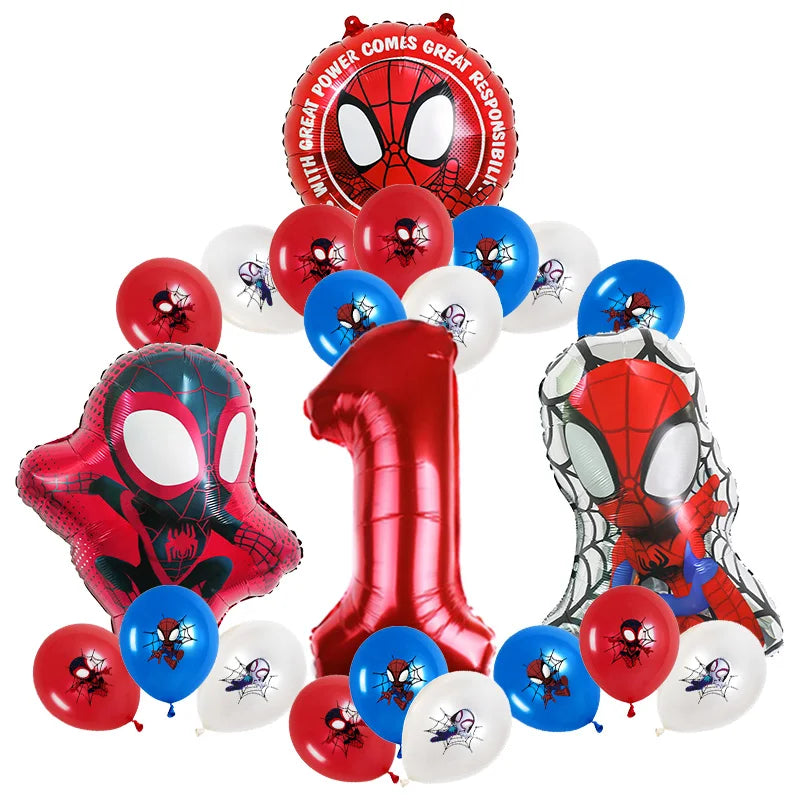 Spidey and His Amazing Friends Birthday Party Decoration New Latex Balloons For Kids Event Supplies Foil Latex Balloon Backdrop