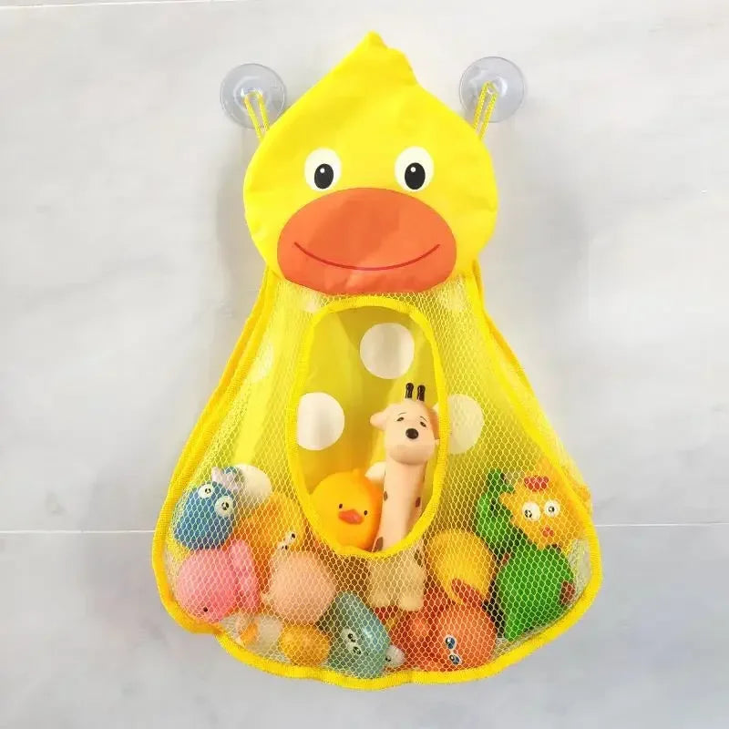 Baby Shower Bath Toys White Baby Kids Toy Storage Mesh with Strong Suction Cups Toy Bag Net Bathroom Organizer for Kids Toddlers