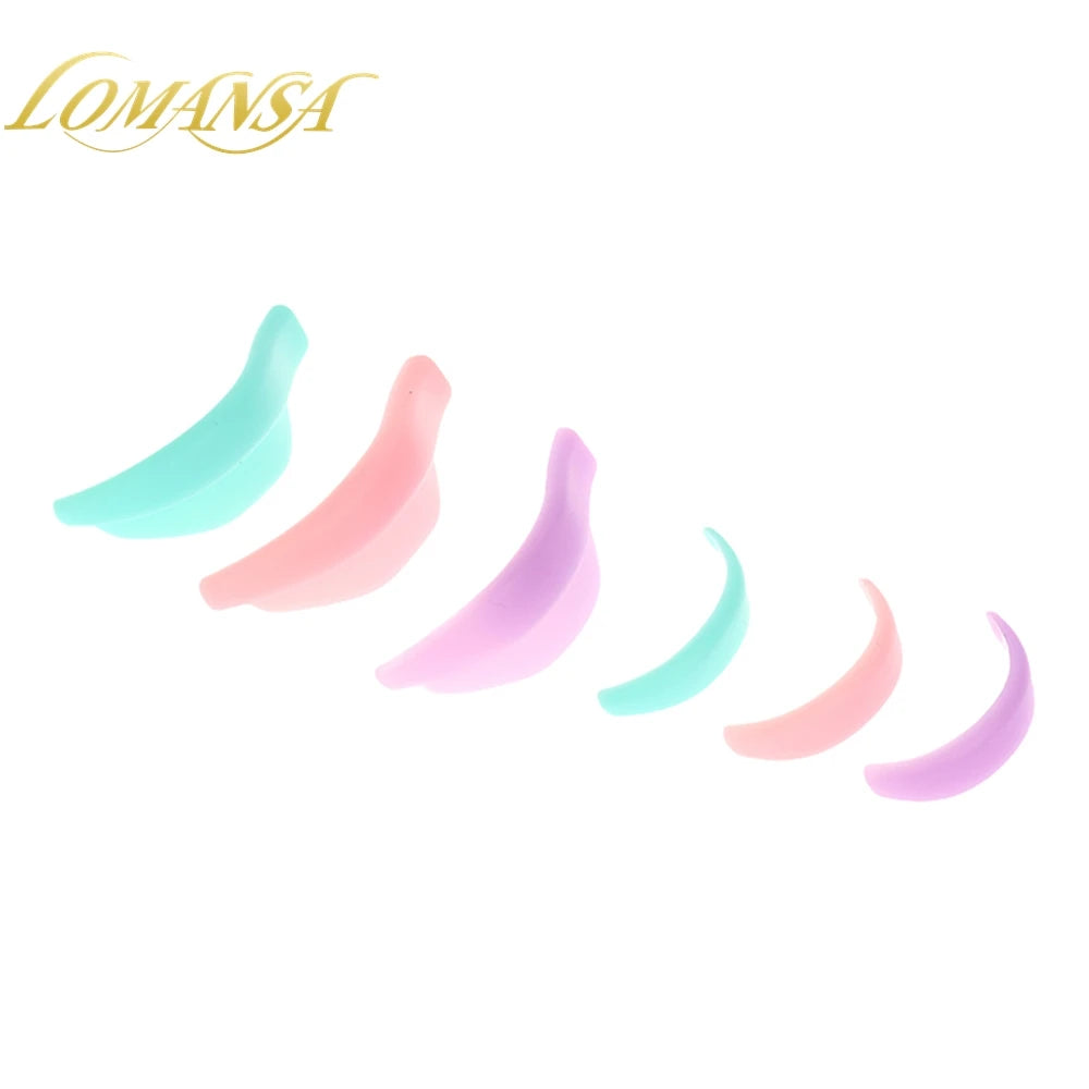 Lomansa 7 Pairs Silicone Eyelash Perming Pad Lash Lifting Kit Recycling 3D Eyelashes Curler Rod Shield Lashes Extension Supplies